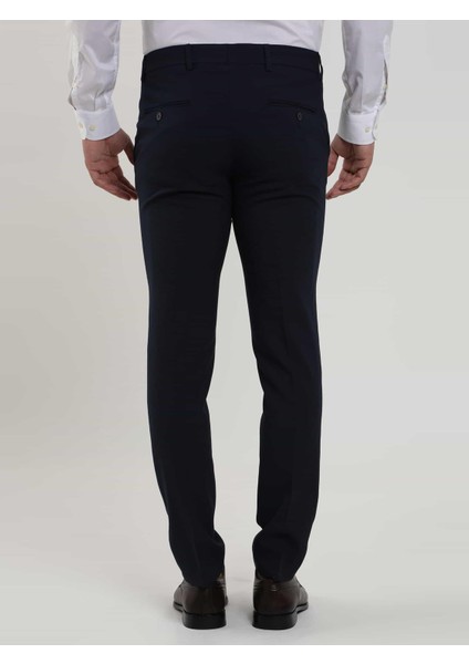 Lacivert Erkek Ekstra Slim Fit Melanj Desenli Klasik Pantolon - 103476 indirimleri