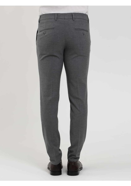 Koyu Gri Erkek Ekstra Slim Fit Melanj Desenli Klasik Pantolon - 103500 indirimleri