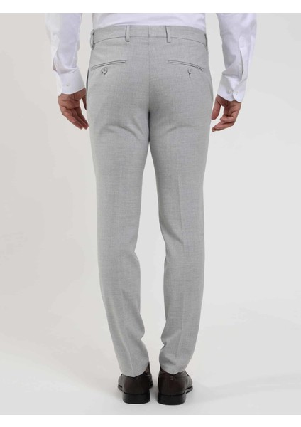 Gri Erkek Ekstra Slim Fit Melanj Desenli Klasik Pantolon - 103508 indirimleri