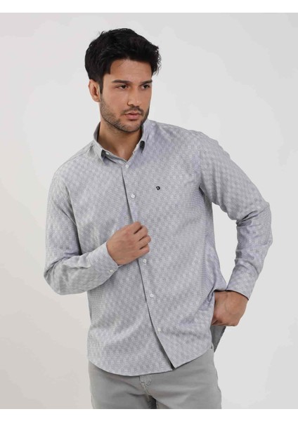 Siyah Erkek Regular Fit Desenli Düğmeli Yaka Uzun Kol Gömlek - 99474 fırsatları