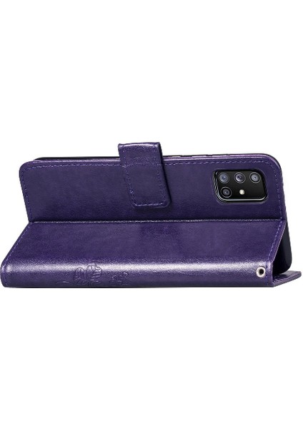 Samsung Galaxy A71 5g Zarif Iş Dört Yapraklı Yonca Flip Case (Yurt Dışından)
