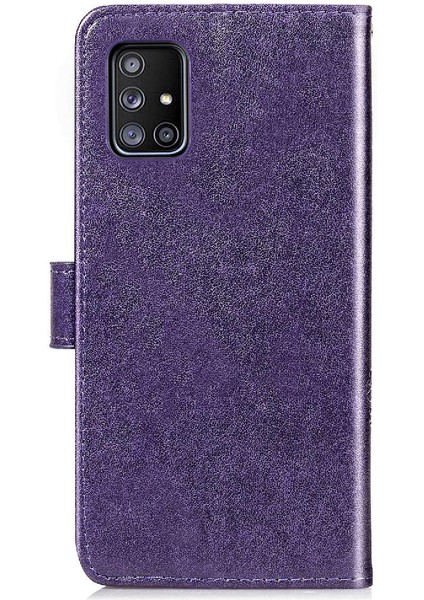 Samsung Galaxy A71 5g Zarif Iş Dört Yapraklı Yonca Flip Case (Yurt Dışından)