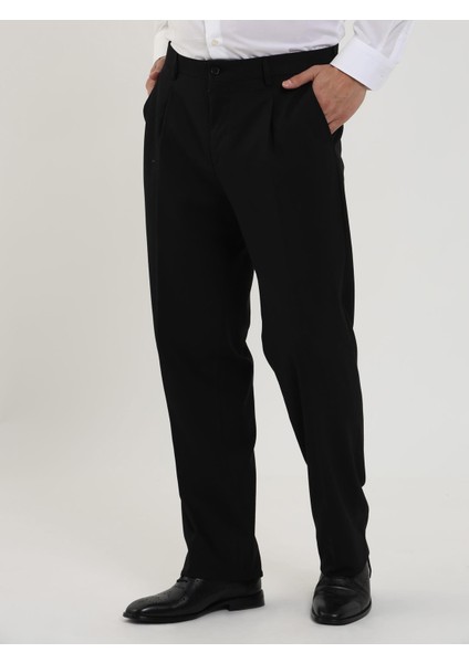 Siyah Erkek Regular Fit Düz Klasik Pantolon - 98178 modelleri