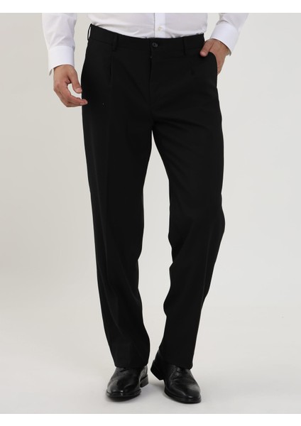 Siyah Erkek Regular Fit Düz Klasik Pantolon - 98178 fırsatları