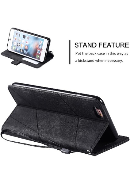 IPhone 6 Için Kılıf Artı/6s Artı Manyetik Pu Deri Kart Tutucu Kickstand (Yurt Dışından) indirimleri