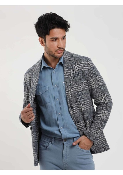Lacivert Erkek Slim Fit Jakarlı Casual Mono Yaka Ceket fırsatları
