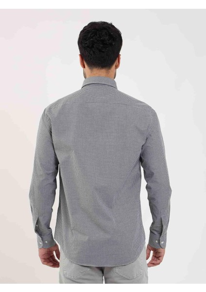 Regular Fit Düğmeli Yaka Siyah Erkek Gömlek DU1234013010 indirimleri