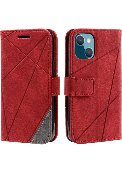 IPhone 14 Için Kılıf Artı Manyetik Darbeye Pu Deri Kart Tutucu Cüzdan (Yurt Dışından)