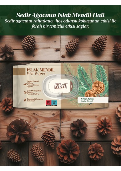 Sedir Ağacı Kokulu Islak Mendil 24X90 Lı Paket 2160 Yaprak Doğal Esans , Geri Dönüştürülebilir Kumaş modelleri
