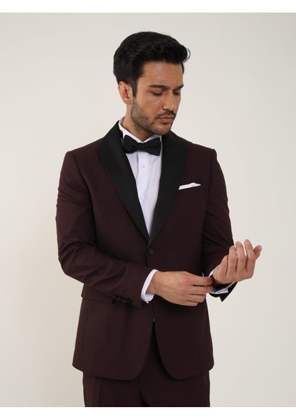 Bordo Erkek Smokin Takım - 84171