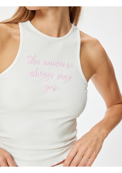 Crop Halter Yaka Pijama Üstü Ribanalı Işleme Detaylı indirimleri