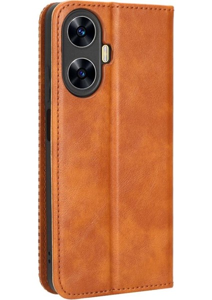 Realme C55 4g Cüzdan Manyetik Kapatma Pu Deri Için Kılıf (Yurt Dışından)