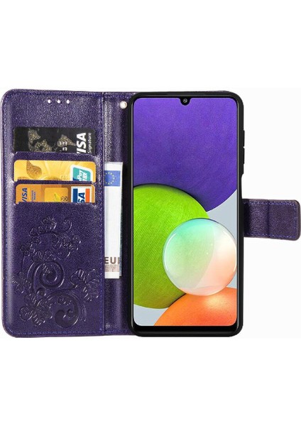 Samsung Galaxy A22 4g Dört Yapraklı Yonca Deri Kılıf Kısa Kayış (Yurt Dışından) indirimleri