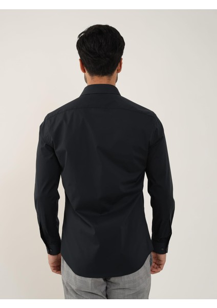 Siyah Erkek Slim Fit Klasik Uzun Kol Gömlek - 88359 indirimleri