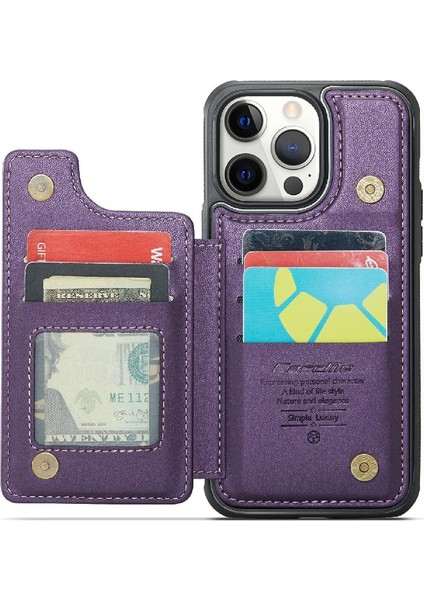 IPhone 12 Pro Max Rfıd Engelleme Kart Tutucu Pu Için Caseme Cüzdan Kılıf (Yurt Dışından)