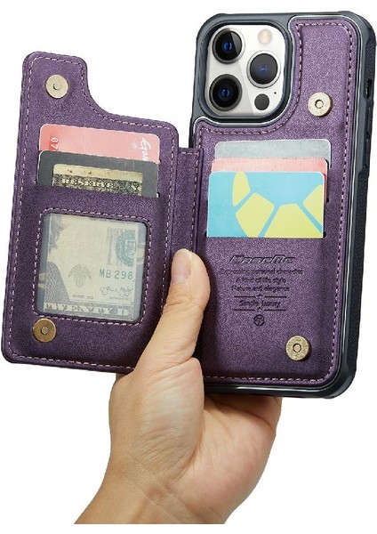 IPhone 12 Pro Max Rfıd Engelleme Kart Tutucu Pu Için Caseme Cüzdan Kılıf (Yurt Dışından)