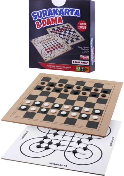Surakarta + Dama Kutu Oyun Strateji Akıl Hafıza Mantık Beceri Zeka Oyunu Stratejik Zeka Kutu Oyunu