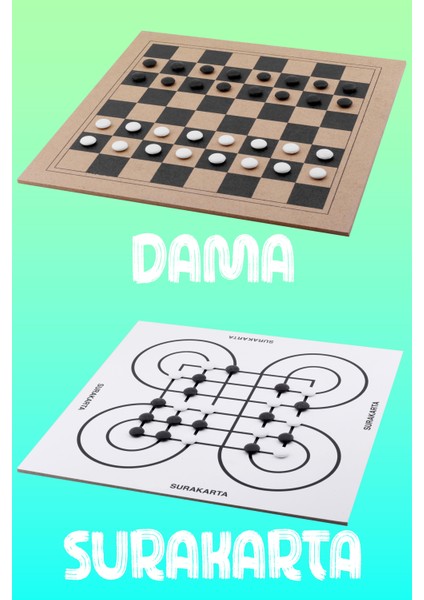 Surakarta + Dama Kutu Oyun Strateji Akıl Hafıza Mantık Beceri Zeka Oyunu Stratejik Zeka Kutu Oyunu fiyatları