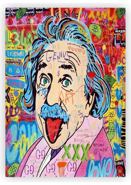 Albert Einstein Pop Art Ahşap Poster 20X29 cm