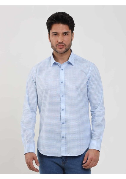 Mavi Erkek Slim Fit Kareli Brent Yaka Uzun Kol Gömlek - 102384 fiyatları