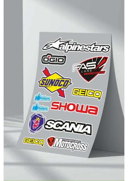 Sponsor Motosiklet Bisiklet Araç Sticker Seti (16)
