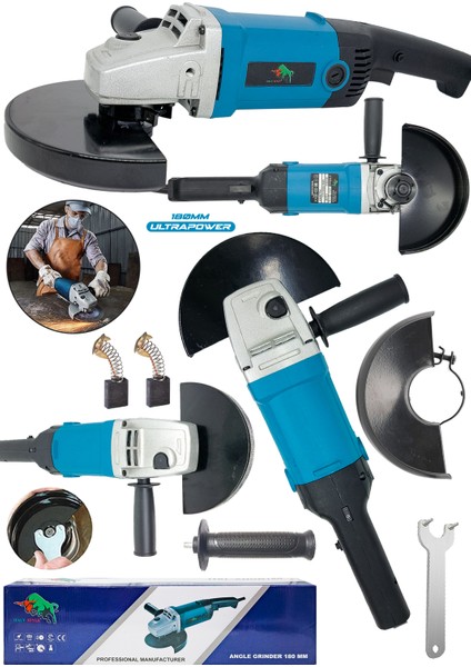 ITL-36M Büyük Boy 180MM Taşlama Makinesi Metal Kesme Spiral Jet Taşı 180MM Taş-Mavi