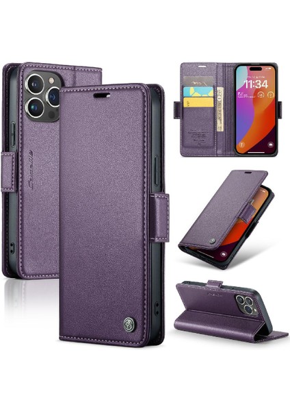 IPhone 15 Pro Anti Dolandırıcılık Kart Yuvası Kickstand Darbeye Dayanıklı (Yurt Dışından)
