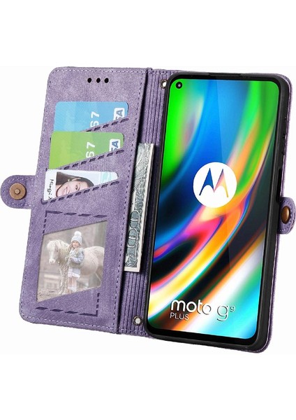 Motorola Moto G9 Artı Deri Kılıf Cüzdan Basit Iş Için Flip Case (Yurt Dışından) indirimleri