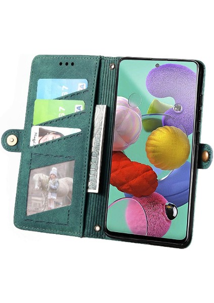 Samsung Galaxy A71 5g Için Flip Case Deri Kılıf Cüzdan Darbeye Basit (Yurt Dışından)