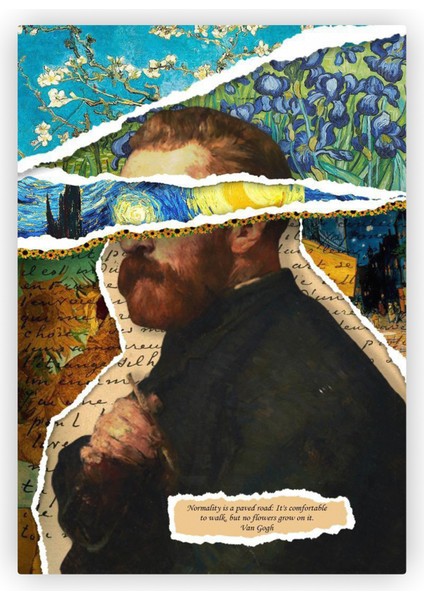 Van Gogh ve Tabloları Katmanlı Ahşap Poster 20X29 cm