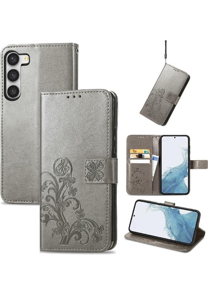 Samsung Galaxy S23 Artı Dört Yapraklı Yonca Flip Kapak Zarif (Yurt Dışından)