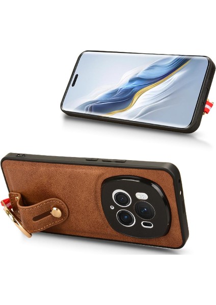 Onur Için Kılıf Sihirli 6 Pro 5g Premium Pu Deri Bilek Kayışı Kolaylık (Yurt Dışından)
