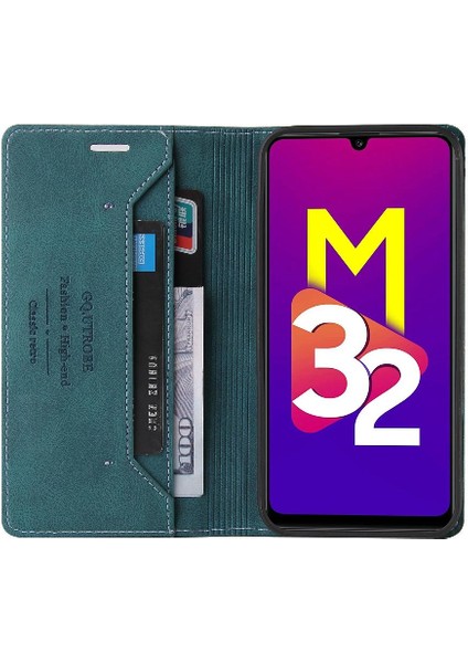 Samsung Galaxy M32 Premium Deri Kickstand Premium Deri Kılıf (Yurt Dışından)