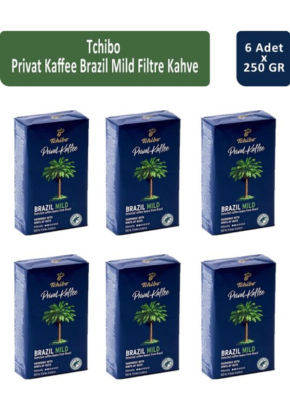 Privat Brazil Mild Filtre Kahve 250 gr x 6 Adet