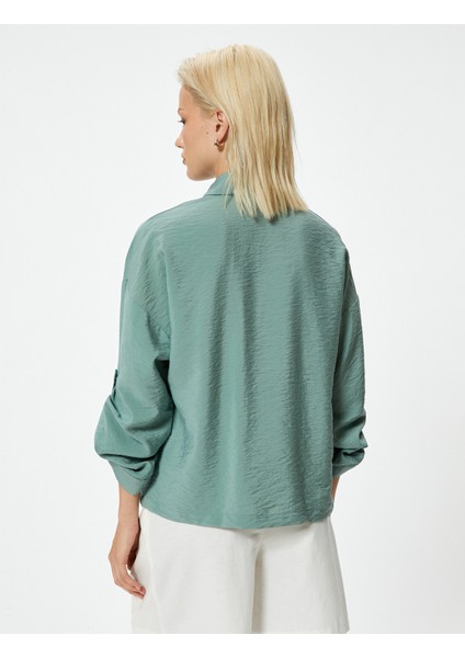 Saten Gömlek Uzun Kollu Dokulu Viskoz Kumaş fırsatları