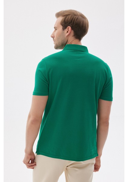 Erkek Basic Polo Yaka Tişört (Regular Fit) Açık Yeşil fırsatları
