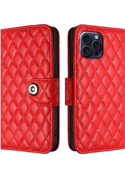 IPhone 15 Için Kılıf Pro Max Cüzdan Kapak Bilek Şeridi Darbeye Şık (Yurt Dışından)