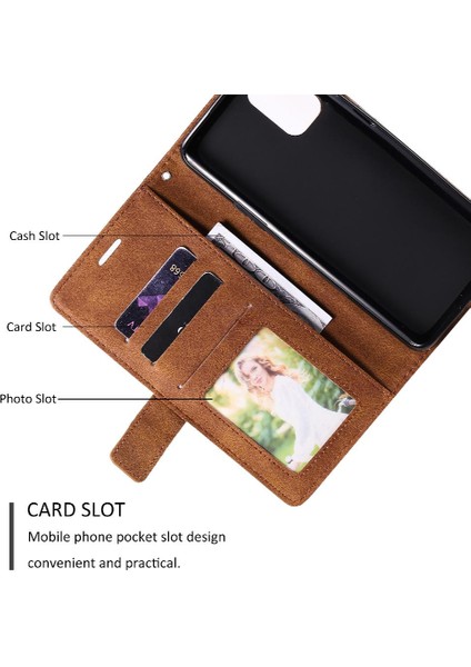 Oneplus 8t Kart Tutucu Kickstand Pu Deri Manyetik Cüzdan Flip Için Kılıf (Yurt Dışından)