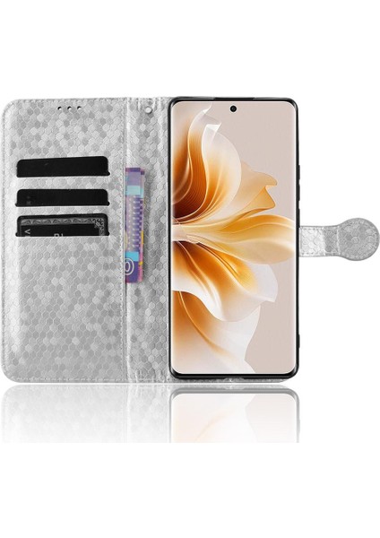 Oppo Oppo 11 Pro 5g Için Geometrik Desen Deri Cüzdan Kapak Toka (Yurt Dışından)