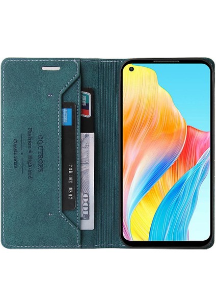 Oppo A78 4g Premium Deri Premium Deri Kickstand Iki Kart Için Kılıf (Yurt Dışından) fırsatları