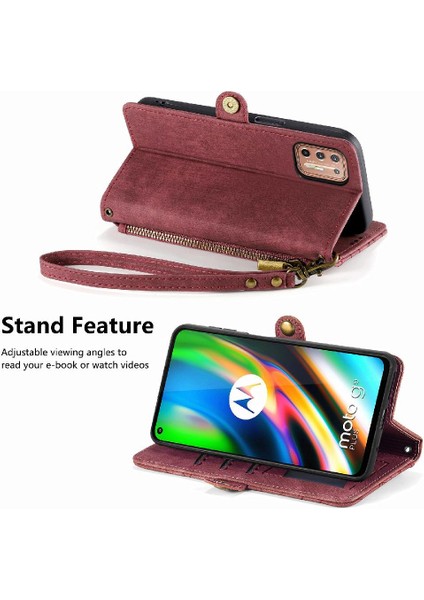 Motorola Moto G9 Artı Deri Kılıf Cüzdan Basit Iş Için Flip Case (Yurt Dışından) modelleri