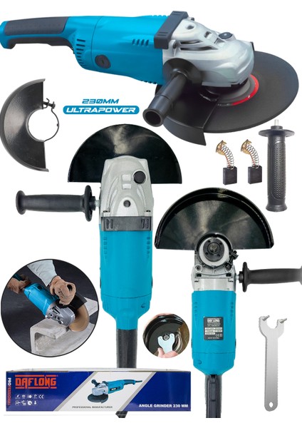 ITL-37M Metal Şanzıman 2200 W 230 mm Büyük Sipiral Taşlama ve Kesme Makinası