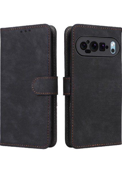 Google Piksel 9 Pro Flip Folio Cüzdan Rfıd Engelleme Kart Yuvaları Pu Için Kılıf (Yurt Dışından)
