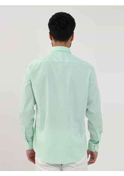 Yeşil Erkek Regular Fit Düz Brent Düğmeli Yaka Uzun Kol Gömlek - 102194 indirimleri