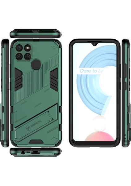 Realme C21Y Sağlam Askeri Kickstand Koruyucu Kapak Için Kılıf (Yurt Dışından)