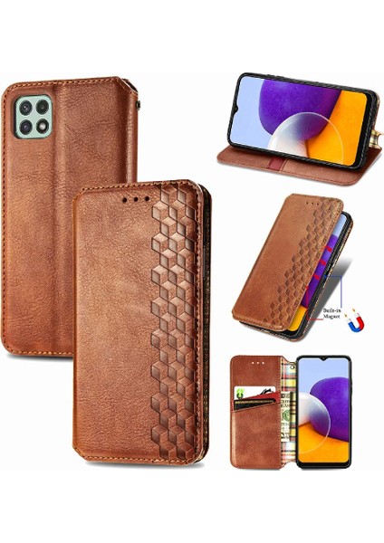 Samsung Galaxy A22 5g Cüzdan Fonksiyonu Için Kılıf Moda Tasarım Deri (Yurt Dışından)