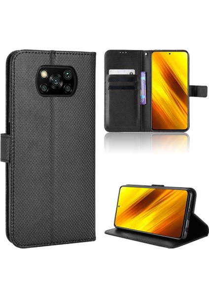 Xiaomi Poco X3 Nfc Kickstand Manyetik Cüzdan Kart Tutucu Kapak Için Kılıf (Yurt Dışından)