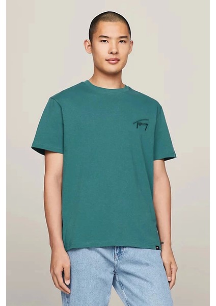 Erkek Bısıklet Yaka Turkuaz Tışört