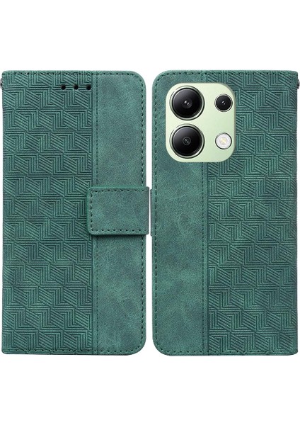 Xiaomi Redmi Için Not 13 4g Geometrik Kabartmalı Cüzdan Kapak Çevirin Pu (Yurt Dışından)