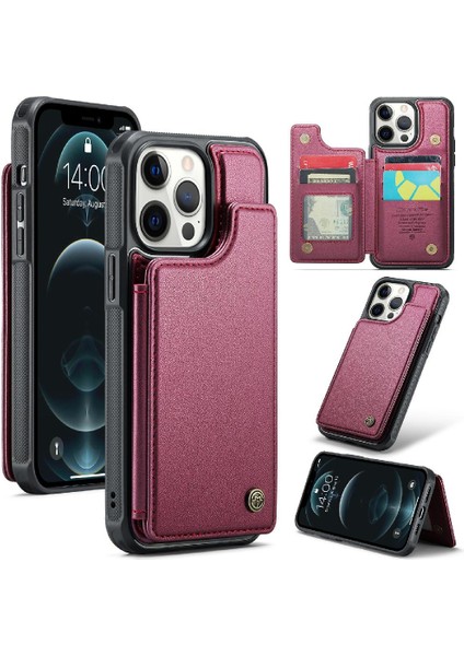 IPhone 12 Pro Max Rfıd Engelleme Kart Tutucu Pu Için Caseme Cüzdan Kılıf (Yurt Dışından)